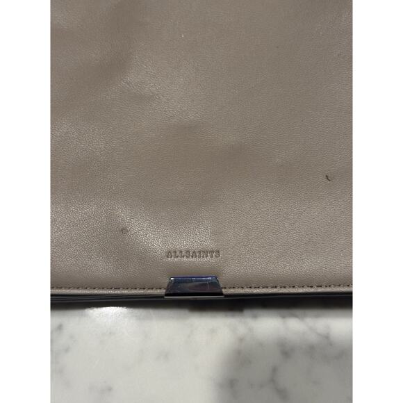 All Saints Harri Crossbody Bag Tan Black Rope Handle Purse Handbag Allsaints - Picture 12 of 13